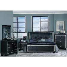 allura black upholstered panel bedroom