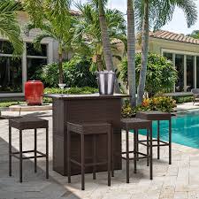 Rattan Garden Bar Set Wicker Barstool