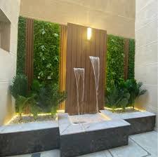 Black Decorative Ligthing Wall Fountain