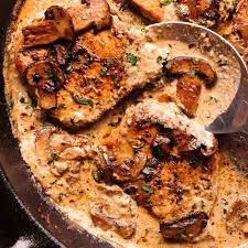 garlic mushroom pork chops