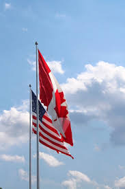 canadian flag usa border day