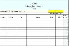 Committee Mileage Expense Sheet Printable Log Templates Free