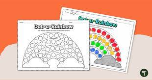 Do A Dot Rainbow Worksheet Teach Starter