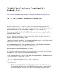 View qualitative research research papers on academia.edu for free. Nrs 433v Week 3 Assignment Critical Analysis Of Qualitative Study