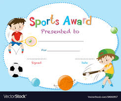 Certificate Template With Two Boys Playing Sports