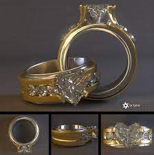 diamond heart ring free 3d model by