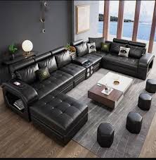 12 leatherette u shaped sofa set