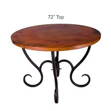 Put together the reclaimed wood round dining table you've got chosen for the seat. Traditional Wrought Iron Milan Dining Table With Round Copper Top 72in Round Top