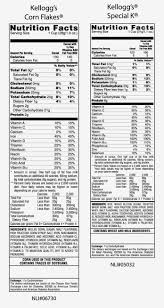 corn flakes nutrition label world of label