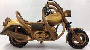 wood motorcycle figurine handmade