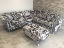 crushed velvet corner chesterfield sofa