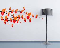Crisscross Branches Colored Wall Decal