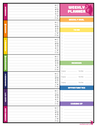 Free Printable Weekly Work Schedule Template Week Planner