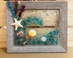 coastal beach glass shell frame