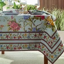aqua multi cotton tablecloth