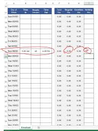 Worksheet Function Timesheet Calculation For Employees On Public