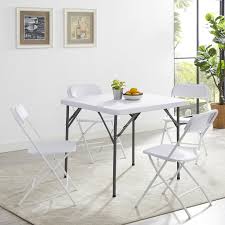 5 piece folding table and chair resin