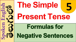 If the subject is a singular noun i.e. Formulas For Negative Sentences In The Simple Present Tense Telugu Youtube