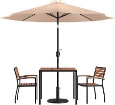 5 Piece Outdoor Patio Table Set With 2