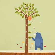 Tall Acorn Tree Growth Chart Printed Wall Decals Stickers