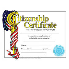 Citizenship Certificate Va225cl Hayes School Publishing Citizenship
