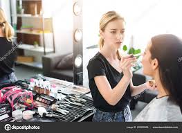 makeup artist stock photo