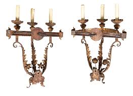 Set Of 4 Wrought Iron Wall Sconces