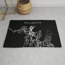 wellington new zealand street map rug
