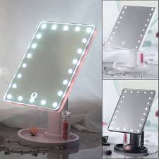 22led Touch Screen Makeup Mirror 360 Tabletop Cosmetic Vanity Light Up Mirrors Makeup Mirror With Lights Led Makeup Mirror Makeup Vanity Lighting