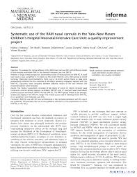 Pdf Systematic Use Of The Ram Nasal Cannula In The Yale New