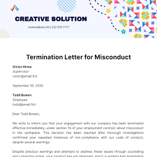 termination letter for misconduct