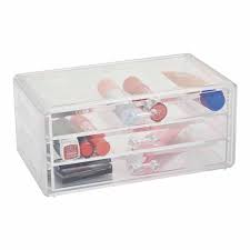 wilko clear cosmetic perspex storage