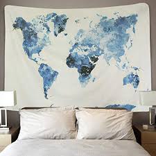 amkun vintage world map tapestry wall