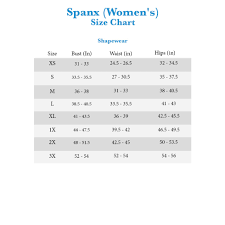 Actual Spanx Underwear Size Chart 2019