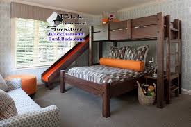 twin over queen bunk bed with slide top
