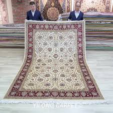 wool silk rug thick handmade