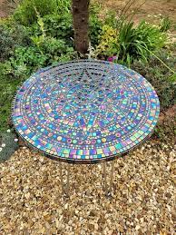 Mosaic Table Iridescent Octagram Mosaic
