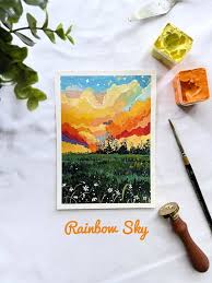 5x7 Postcard Set Colorful Sky