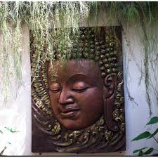 Thai Villa Decor Bronzed Buddha Wall