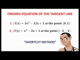 Finding Equation Of The Tangent Line At