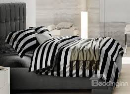 white stripe soft cotton bedding sets