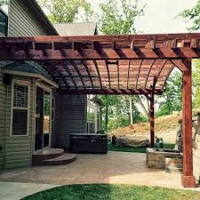 Attached Arched Pergola Kits Redwood