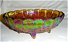 indiana glass amber carnival fruit bowl