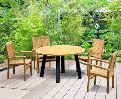 Metal Dining Set And Bali Stacking Chairs