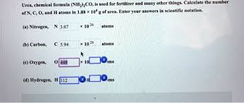 solved urea chemical formula nh2co