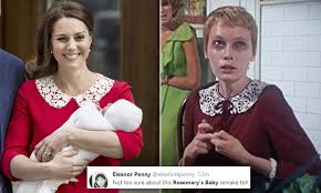 'not sure about this rosemary's baby remake!' twitter users spot the very striking similarity between kate's hospital frock and mia farrow's red dress in creepy sixties horror film. Kate S Lindo Wing Dress Looks Like Mia Farrow S In Rosemary S Baby Daily Mail Online