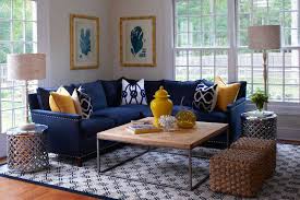 yellow and navy living rooms design ideas
