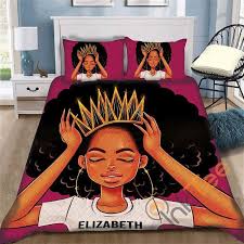 Black Queen Girl Quilt Bedding Sets