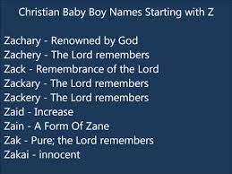 christian baby boy names starting with z