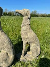 Pair Of Large French Lurcher Statues